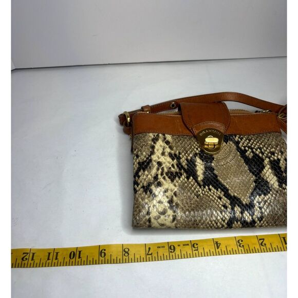 Brahmin Authentic Leather Animal Print Snake Skin Brown Crossbody Bag Womens - Picture 11 of 11